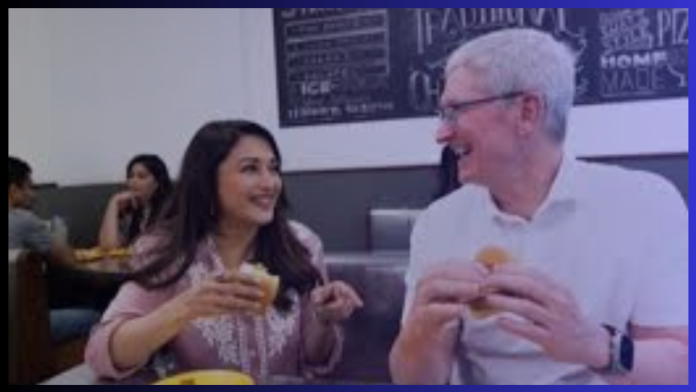 Apple CEO Tim Cook : Apple CEO Tim Cook met Mukesh Ambani, had vada pav with Madhuri Dixit